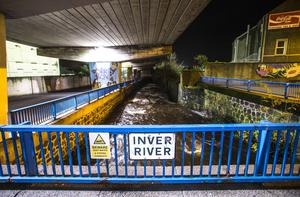 The scene at the Inver River on Tuesday night. Pic Steven McAuley/McAuley Multimedia