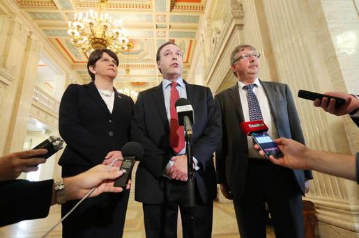 Politicians faced the media yesterday to defend their party’s stance on the failed debate: the DUP’s Arlene Foster, Nigel Dodds and Sammy Wilson