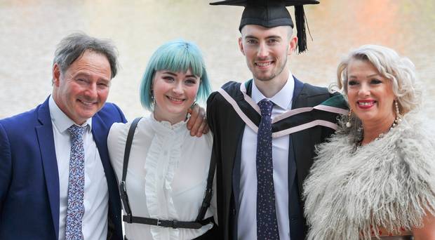 Graduating from Ulster University today 05/07/18 at the Waterfront Hall is Liam LeStrange with a degree in Software EngineeringLiam is pictured with Paul, Lauren and Rosemary LeStrangePhoto by Simon Graham Photography