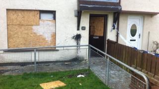 A house that was damaged in Knockdhu Park in Larne