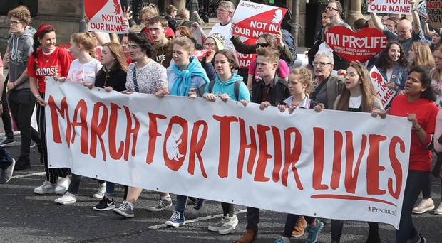 A rally against abortion law reform took place earlier this year