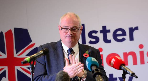 New Ulster Unionist Party leader Steve Aiken addresses members at the party conference at the weekend