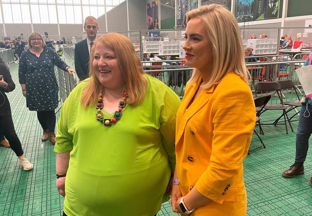 Alliance Party leader Naomi Long (left) with the party's new MLA for North Antrim Patricia O'Lynn