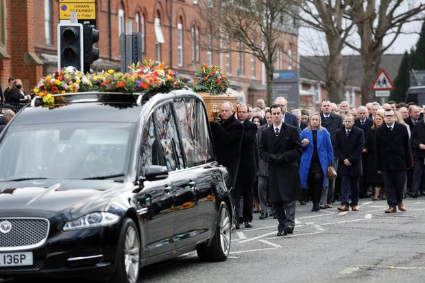 The funeral of DUP MLA Christopher Stalford takes place at Ravenhill Presbyterian Church in south Belfast (Photo by Philip Magowan / Press Eye.)